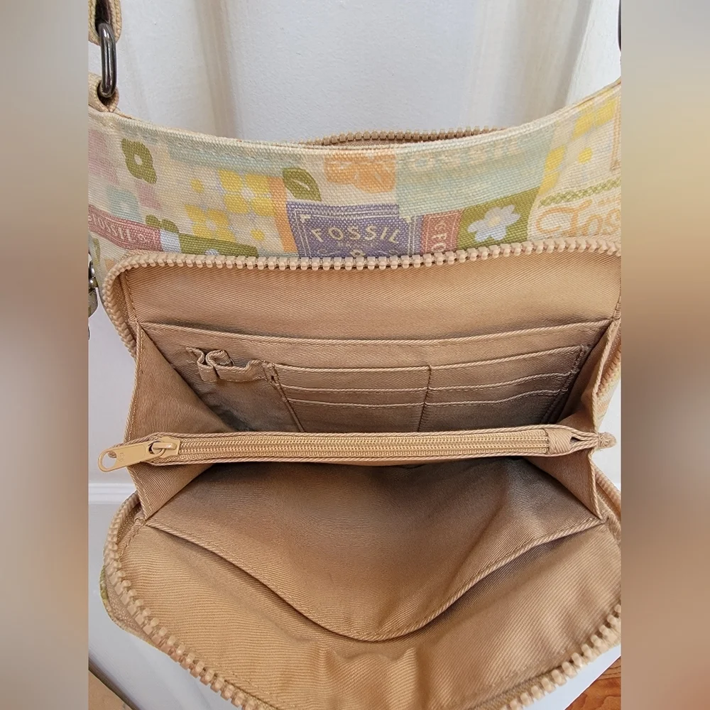 Fossil Women's Multicolor Floral Canvas Crossbody/Shoulder Bag
